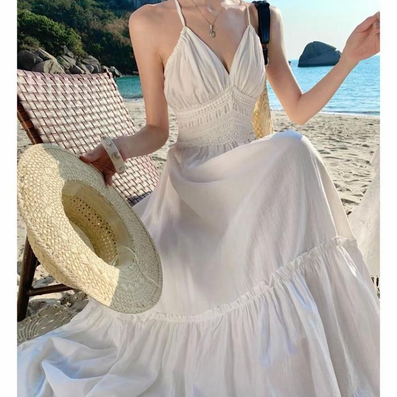French Lace V-Neck Summer Dress